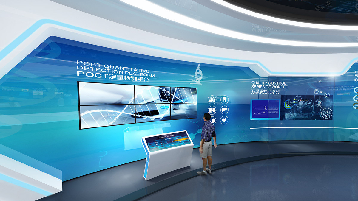 时空折叠 现代科技企业展厅文化墙的3D数字叙事